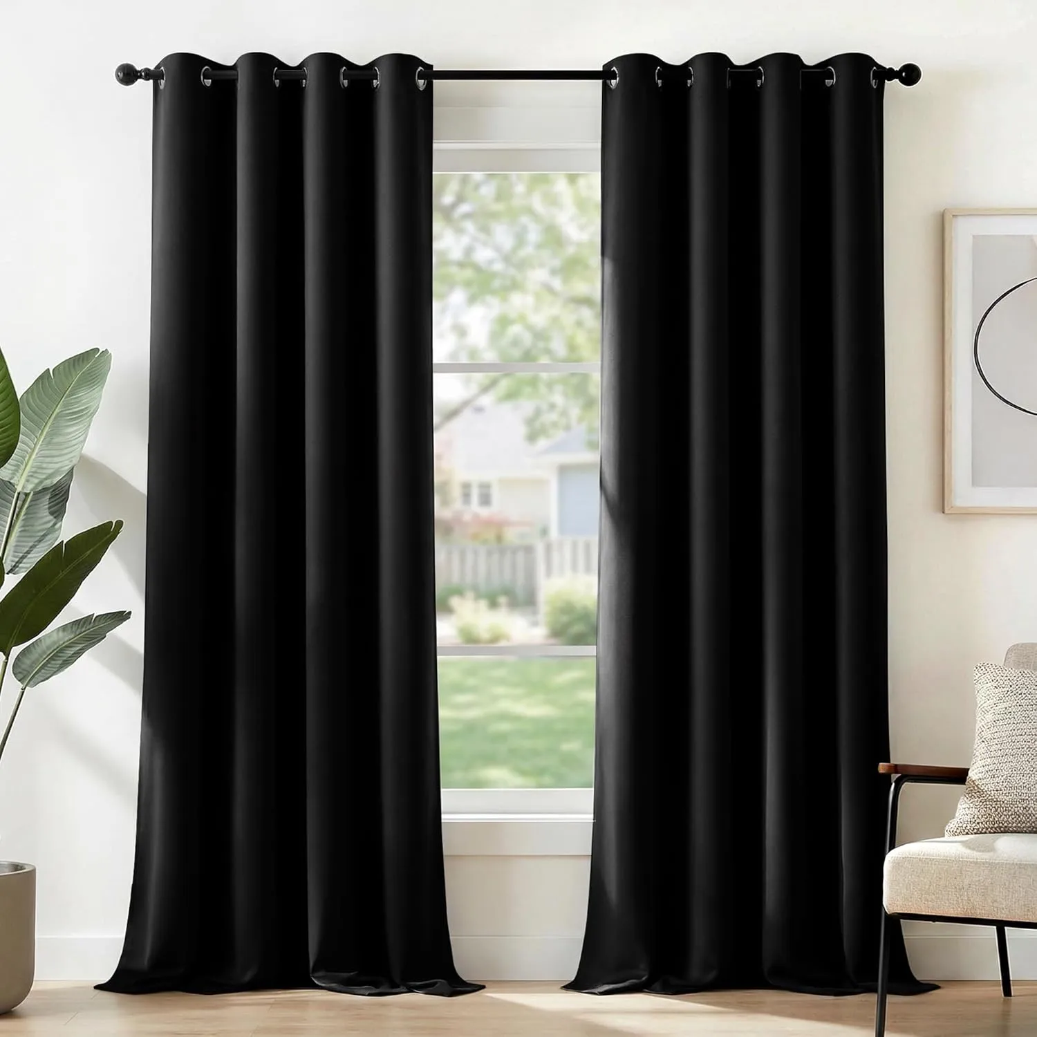 Deconovo Opaque Blackout Curtain with Eyelets Curtains Living Room Curtain Blackout Thermal Curtain Cold Protection The…