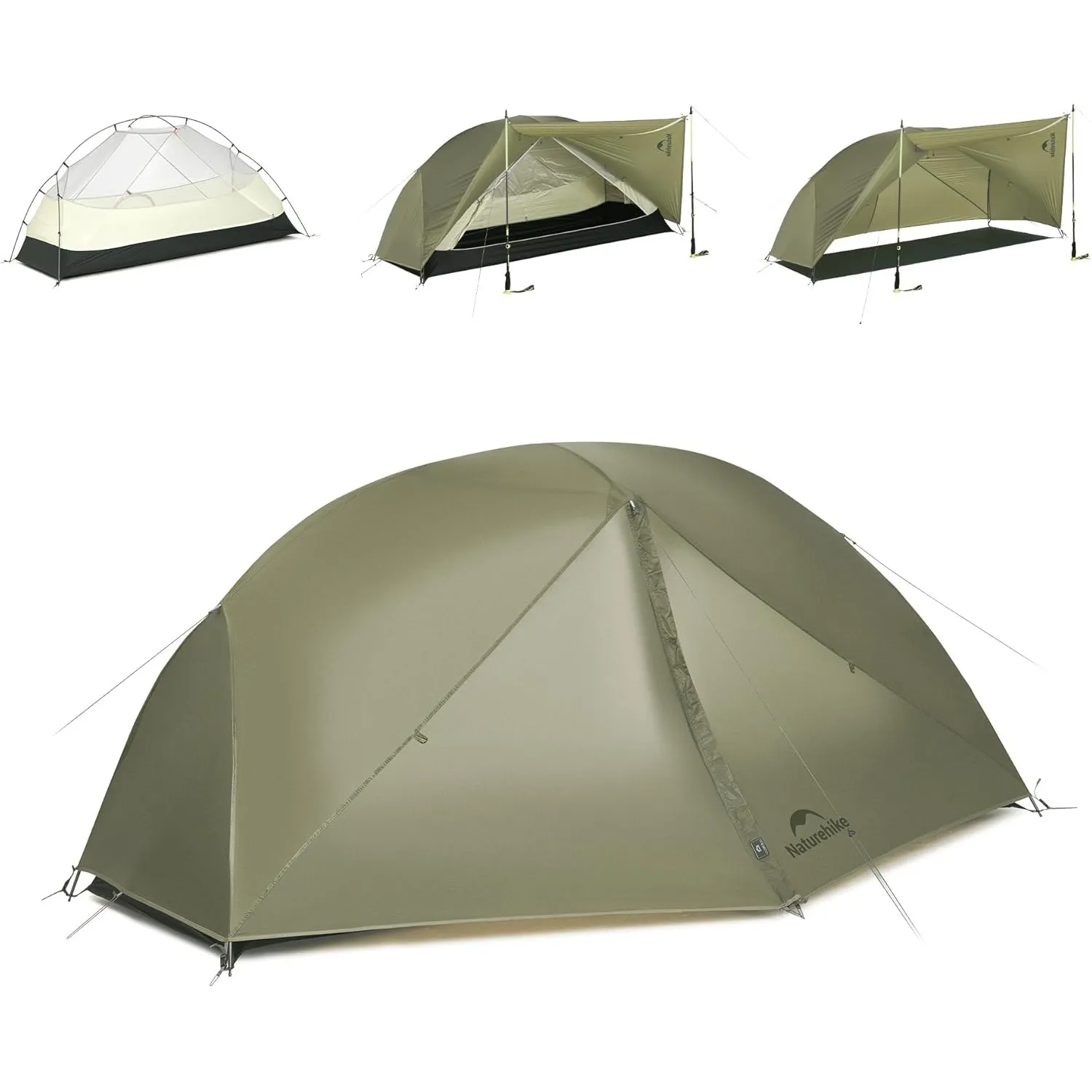 Naturehike Mongar Pro/Base Ultraleichtes Zelte Winddicht Wasserdicht Trekkingzelt Tragbar 1 & 2 & 3 Personen Zelt 3-4 S…