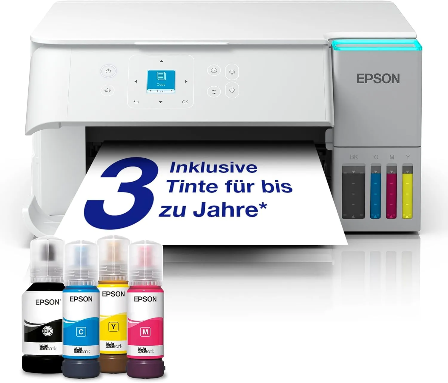 EcoTank ET-2956 Weißer A4-Multifunktionsdrucker mit Wi-Fi & AirPrint Tintentank, Scannen, Kopieren & Duplexdruck, bis z…