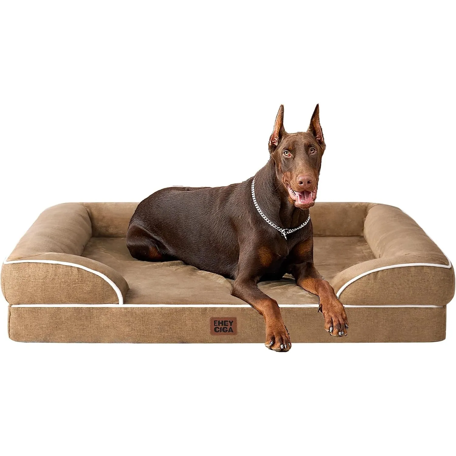 EHEYCIGA Orthopädisches Hundebett Grosse Hunde, 122x89cm, Kamel