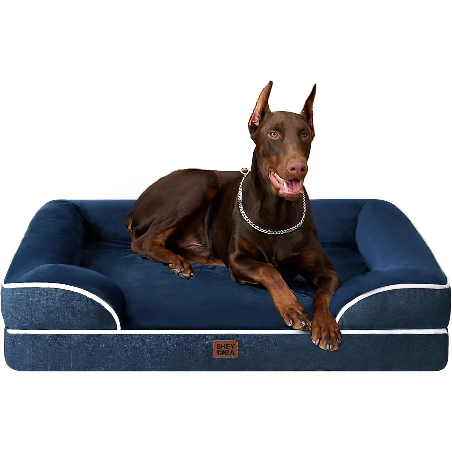 EHEYCIGA Orthopädisches Hundebett Grosse Hunde, 122x89cm, Marineblau