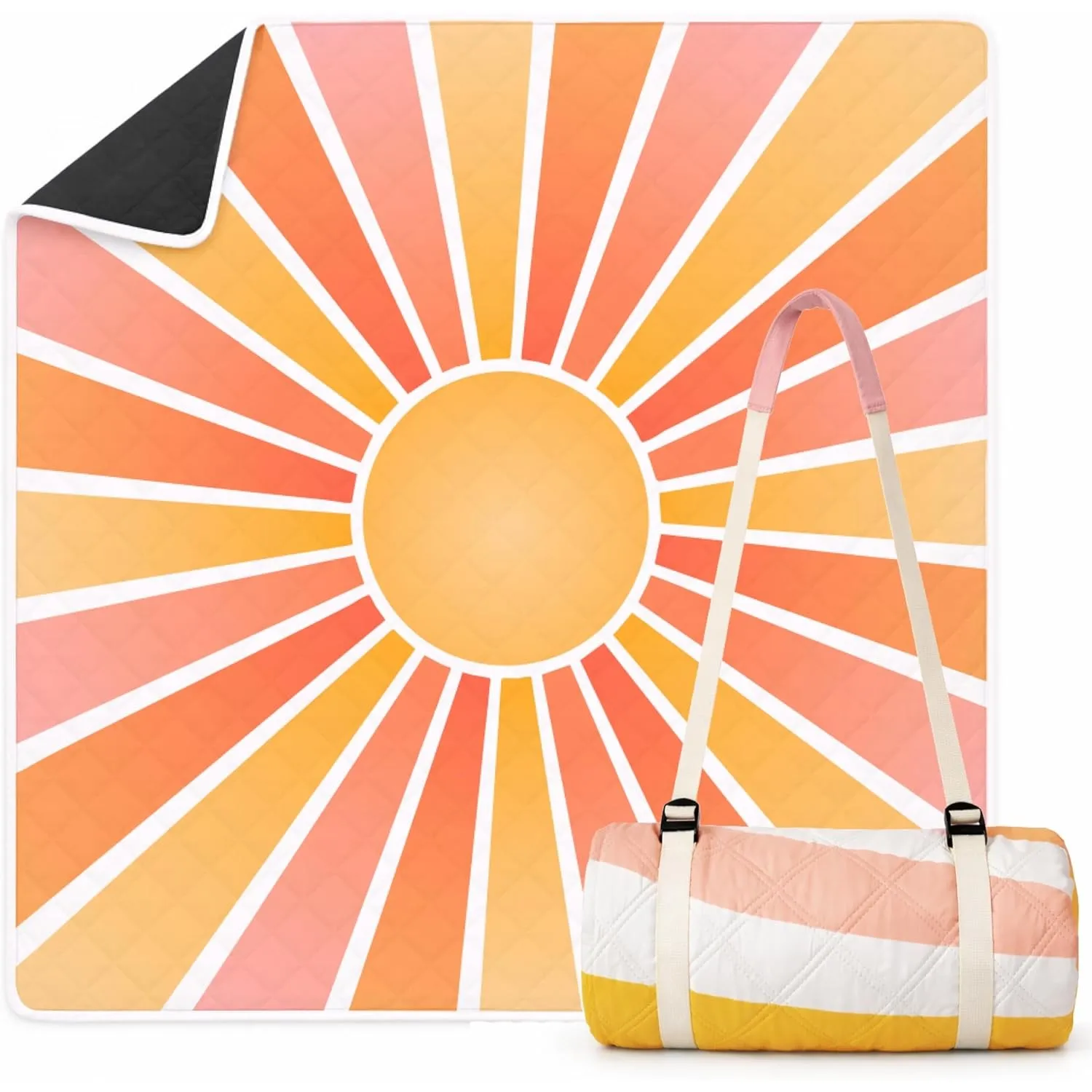 Twinzee Picknickdecke 200x200 cm Wasserdicht - Waschbare Stranddecke XXL für Strand, Camping, Outdoor - Strandmatte Gep…