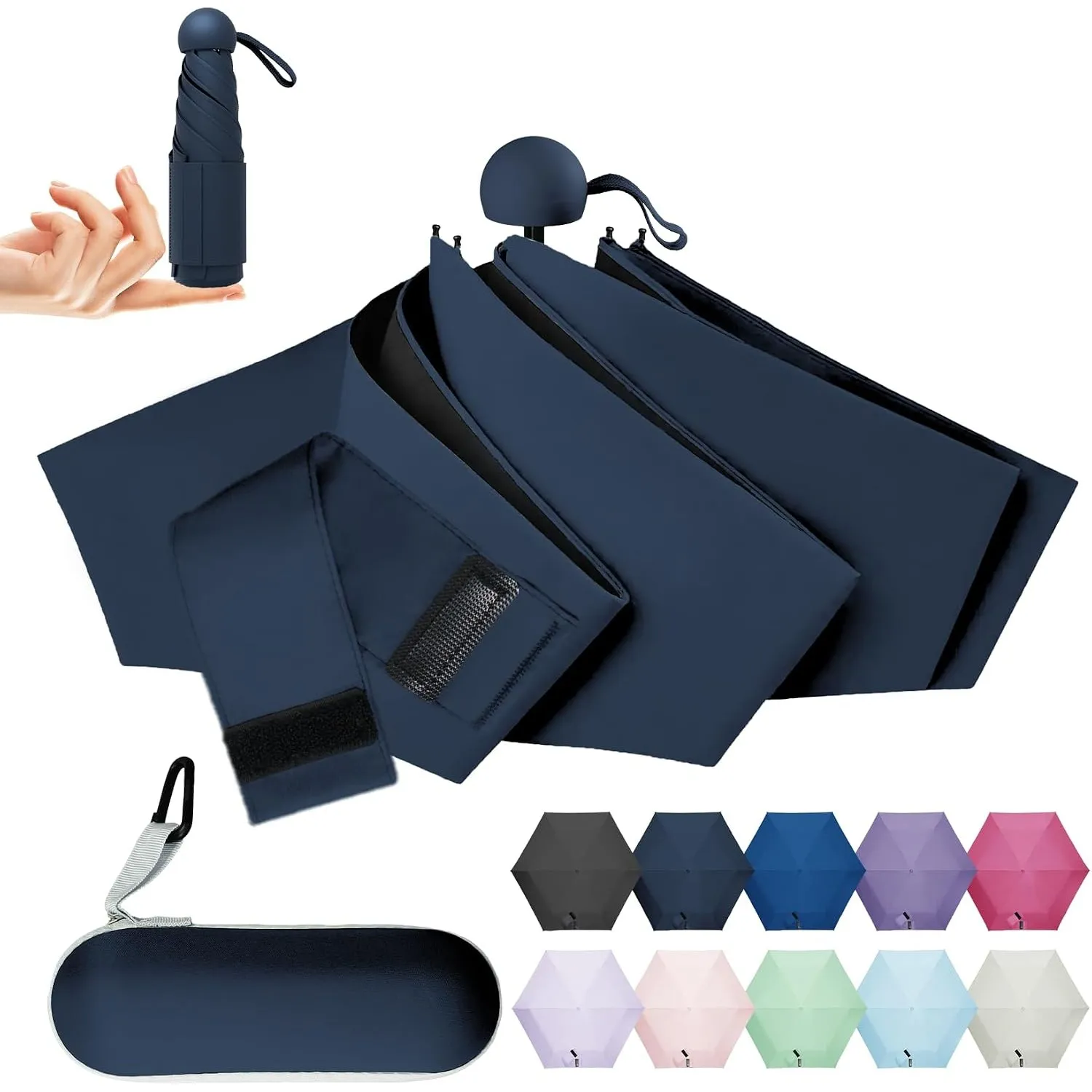 LILAC Mini Regenschirm Leicht & Kompakt, UPF 100+ UV-Schutz Taschenschirm