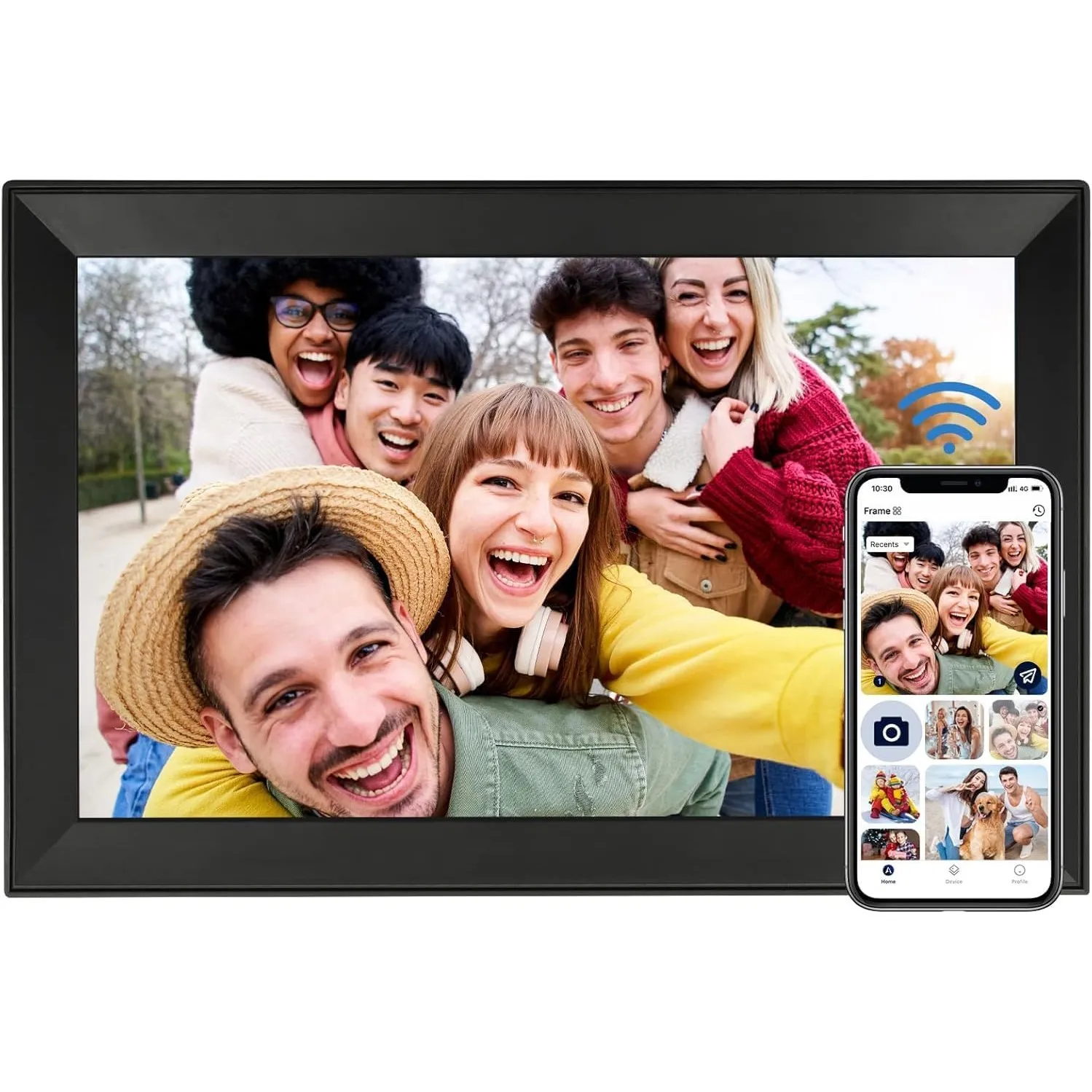 Humblestead Digitaler Bilderrahmen 15,6 Zoll 32GB WiFi Elektronischer Bilderrahmen 1280x800 HD IPS Touchscreen Speicher…