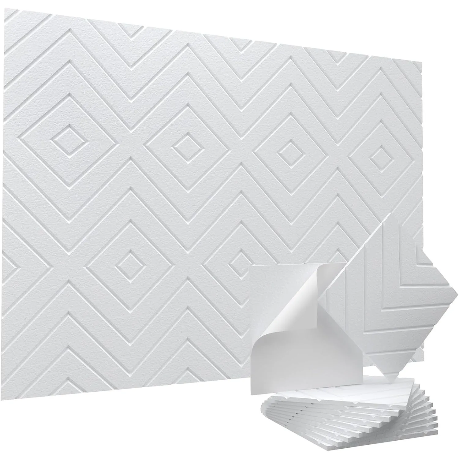 Vieshful Selbstklebende Akustikpaneele 10 Stück 30x30x1cm Weiß