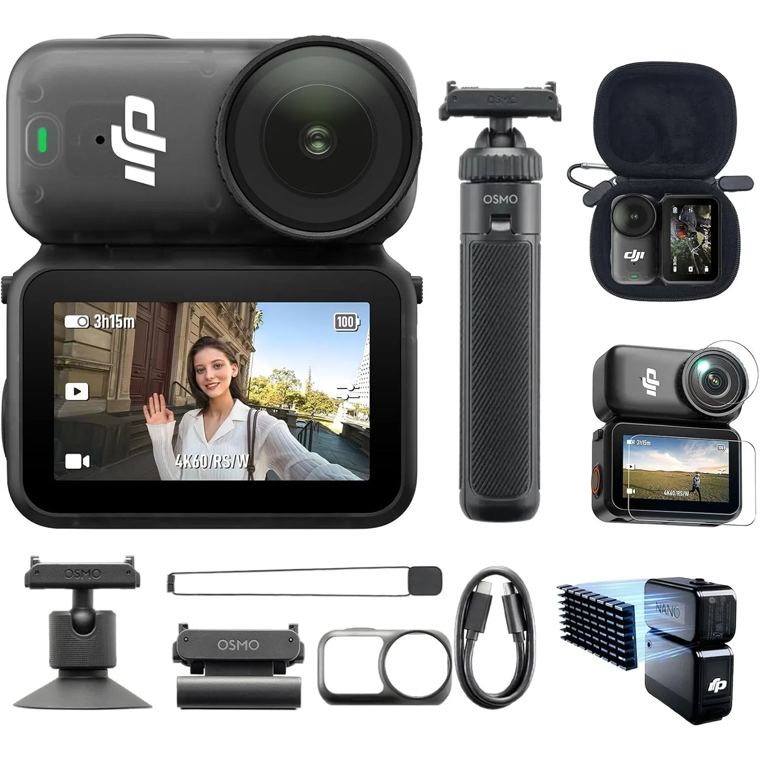 DJI Osmo Nano On-the-Go Combo mit Mini-Verlängerungsstab Mehrere Zubehör