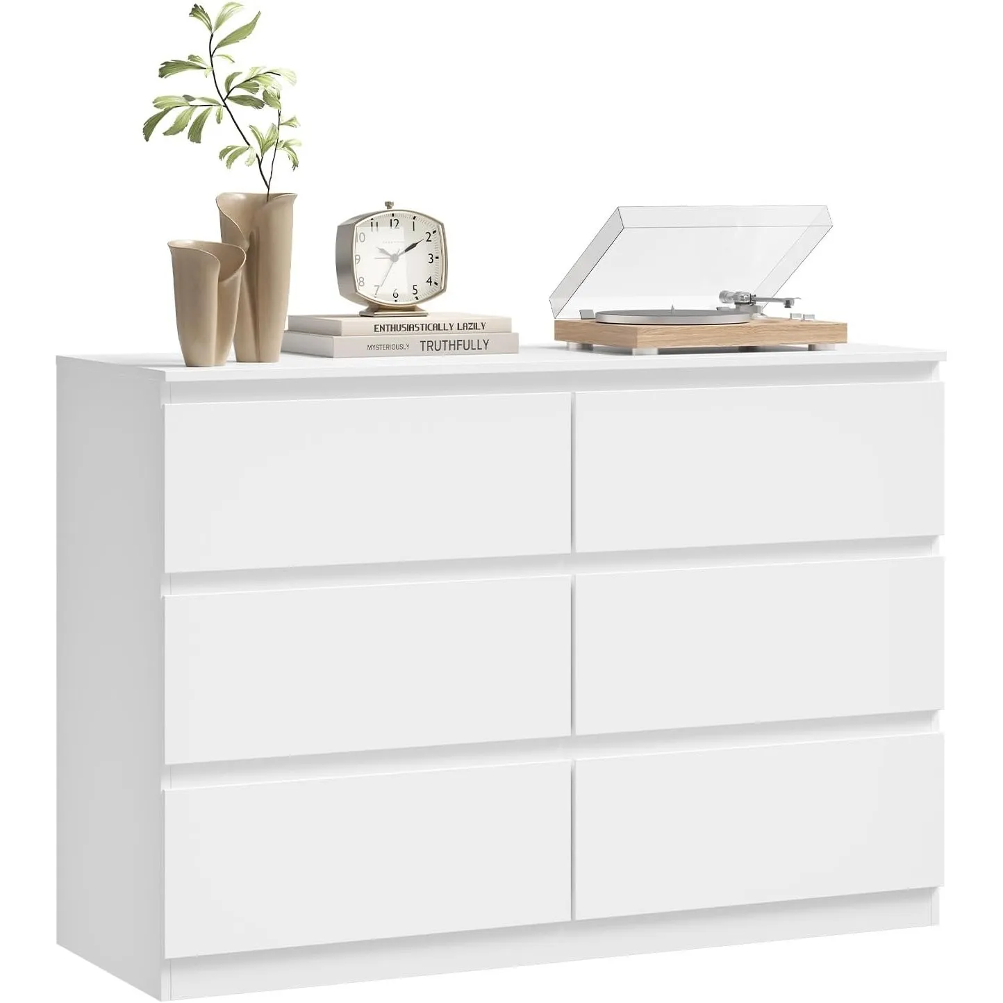 WOLTU Kommode Weiß, mit 6 Schubladen, Moderner Schubladenschrank | für Wohnzimmer, Schlafzimmer oder Flur, aus Holzwerk…