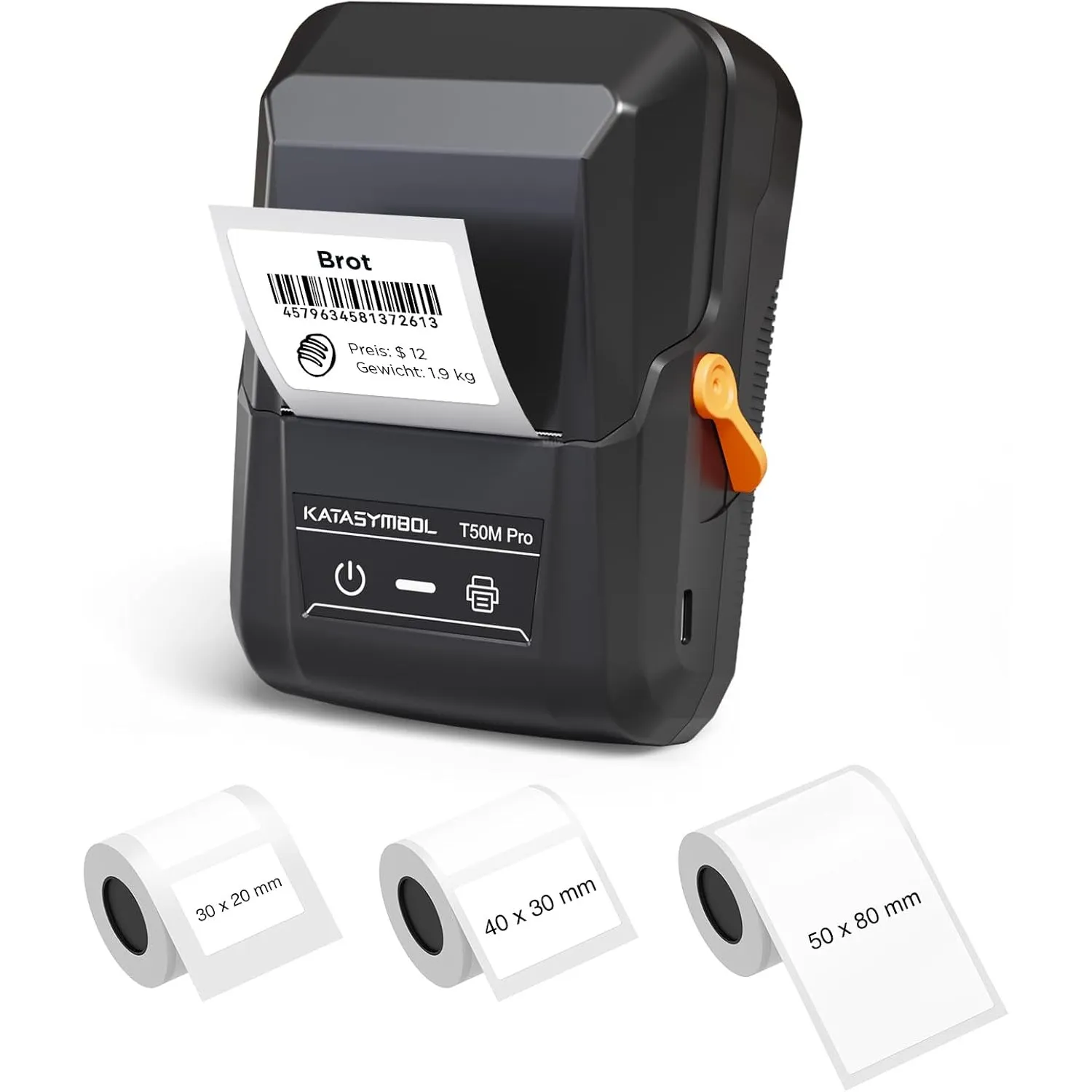 SUPVAN T50M Pro Bluetooth Etikettiergerät mit 3 weißer Etiketten