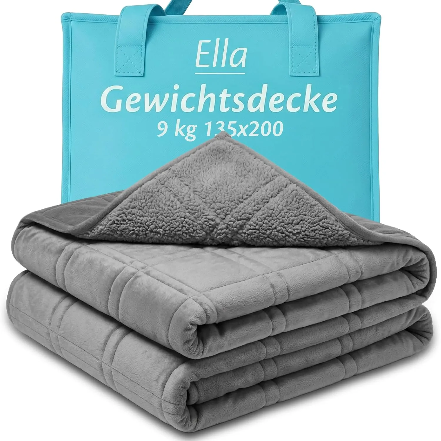 Ella Gewichtsdecke 135x200 9kg Schwere Decke, Therapiedecke Erwachsene