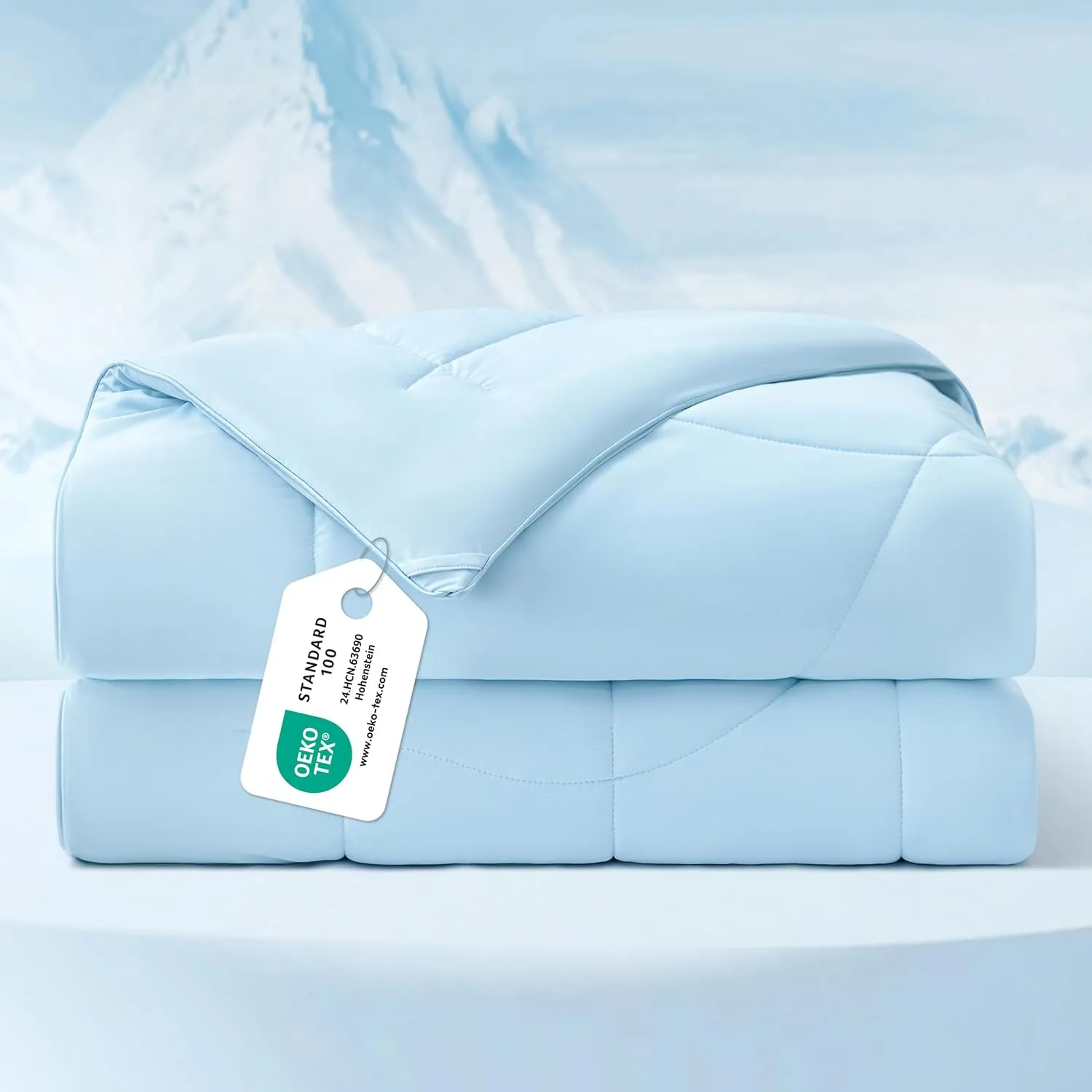 BEDSURE Cooling Blanket Bed 200 x 200 cm Cooling Blankets for Sleeping, Blue