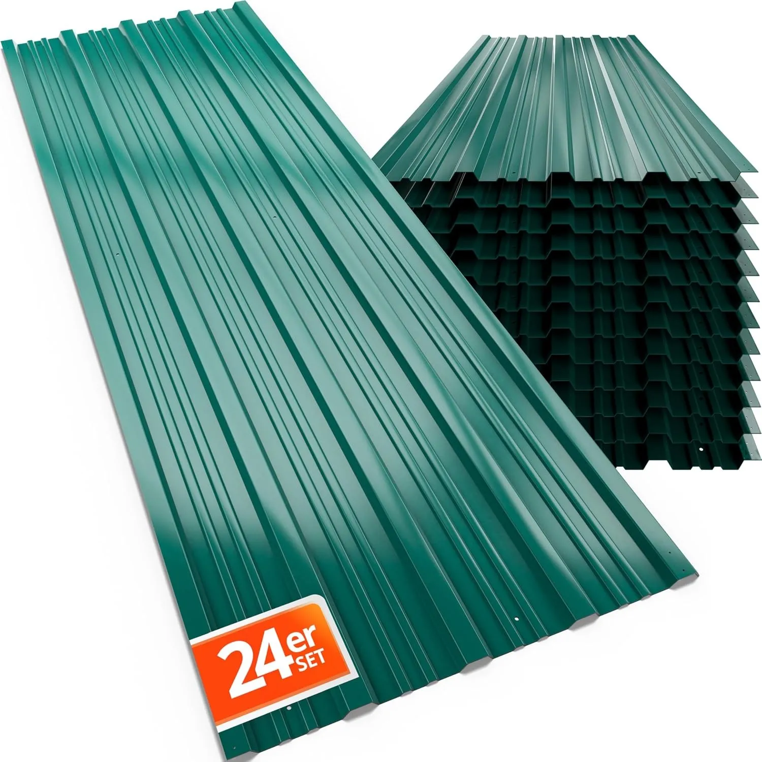 GARDEBRUK® 24x Trapezblech 129cm x 46cm = 14m² verzinkt Profilblech Dachblech Wellblech Dachplatten Gerätehaus Carport …