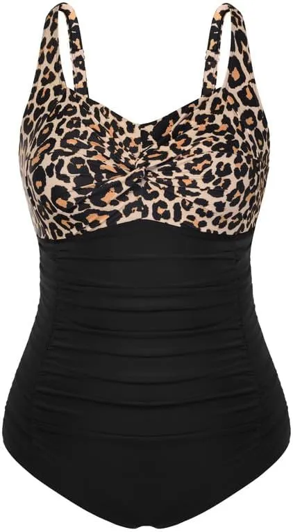 Hanna Nikole Women's Large Sizes One Piece Swimsuit Tummy Control Swimwear Swimsuit V-Neck Ruched Monokinis