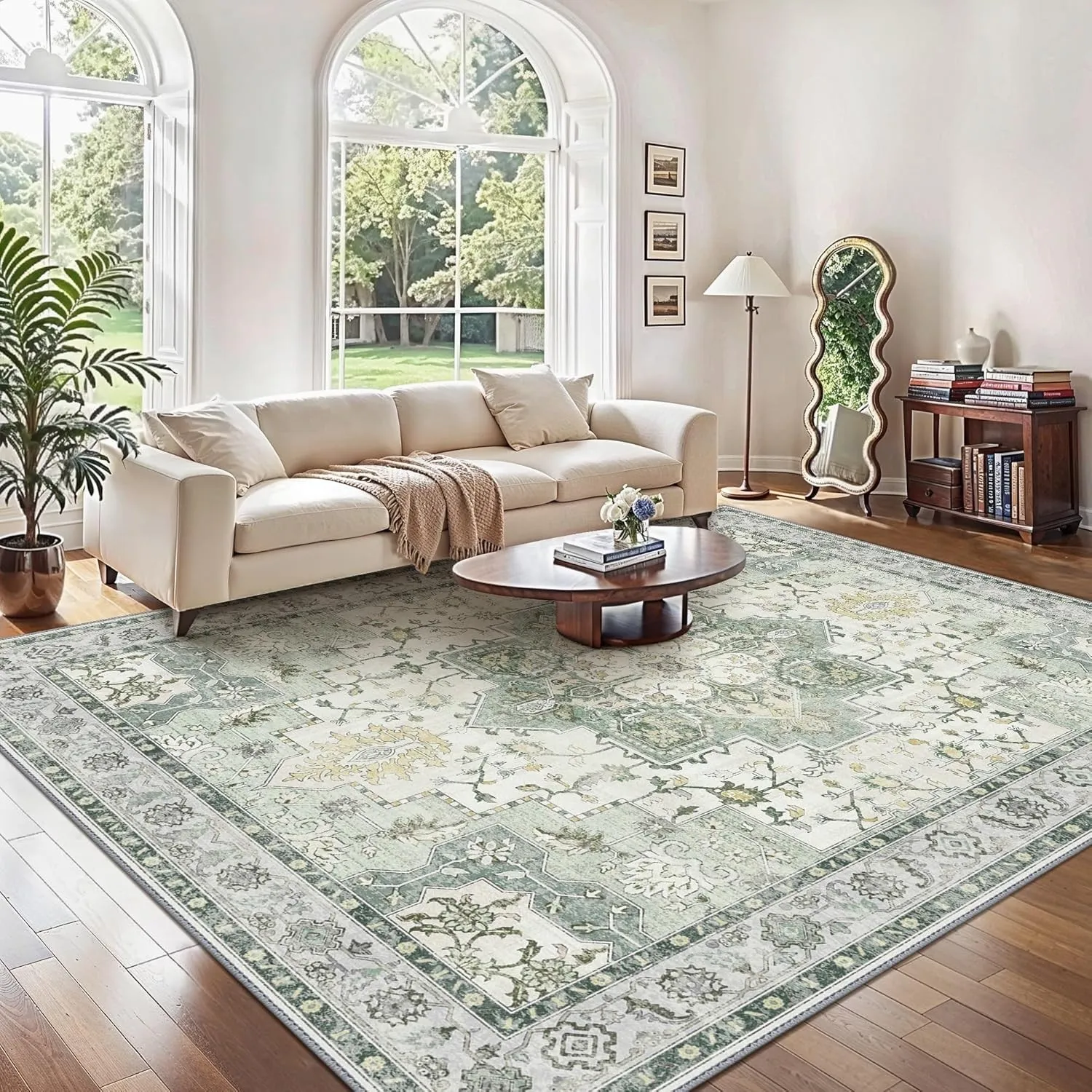 GENIMO Vintage Teppich 300x400cm, Extra Große Teppiche, Wohnzimmer Teppiche, Boho Teppich, Großer Carpet rutschfest, Sc…