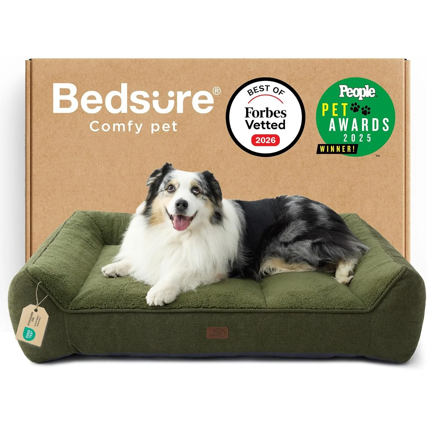 BEDSURE extra Dickes ergonomisches Hundebett Grosse Hunde XL, 106x76x24cm | druckentlastendes Hundesofa mit wasserdicht…