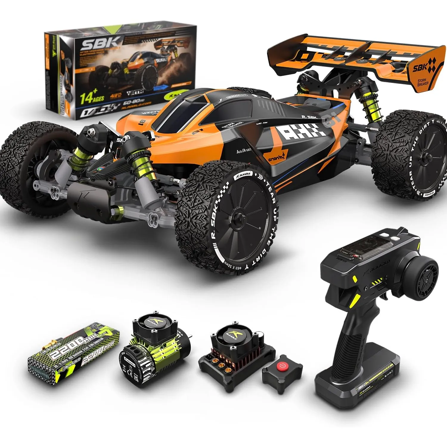 CROBOLL RLAARLO 1:10 Auto RC Brushless für Erwachsene, Maximalgeschwindigkeit 65+ km/h, Buggy 4X4 Offroad, Ferngesteuer…