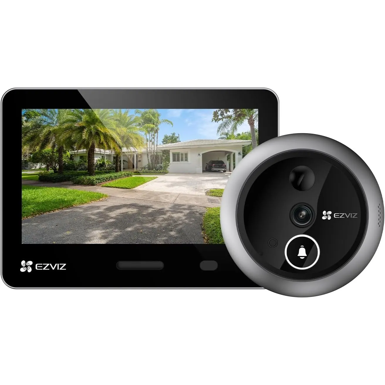 EZVIZ EP4 Silber 4K WLAN Türspion mit 5,5-Zoll-Farbbildschirm Akku
