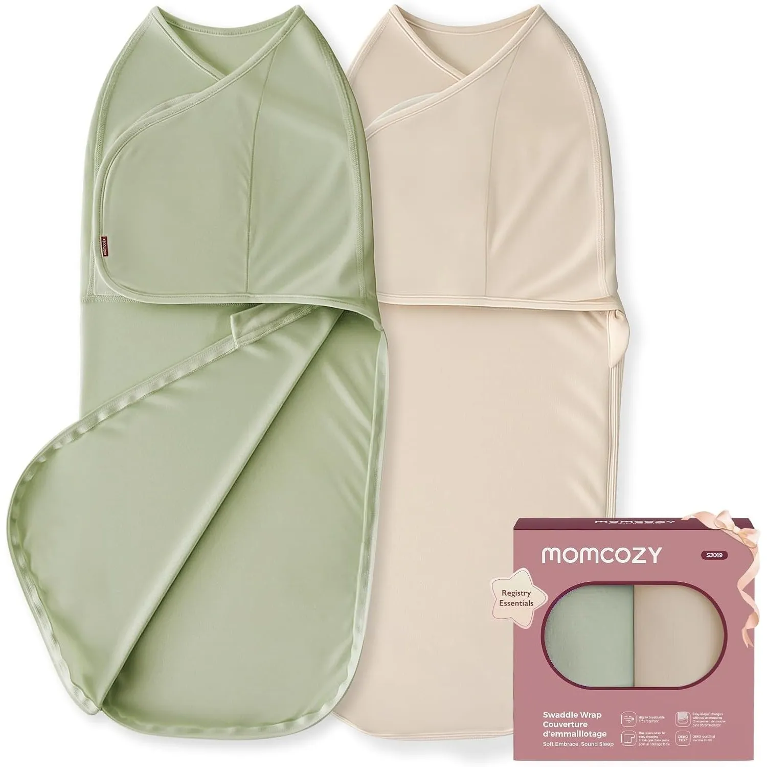 Momcozy Pucksack Baby 0-3 Monate, leiser Verschluss,Swaddle für frischgebackene Eltern, reduziert den Schreckreflex, un…
