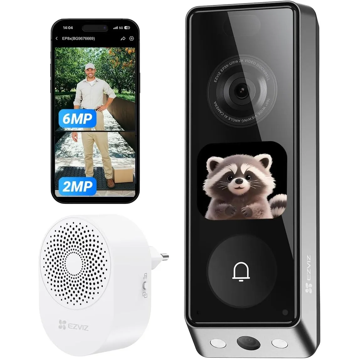 EZVIZ EP8 Ultra WLAN Video Türklingel Kabellos mit Dual-Kamera 6MP+2MP