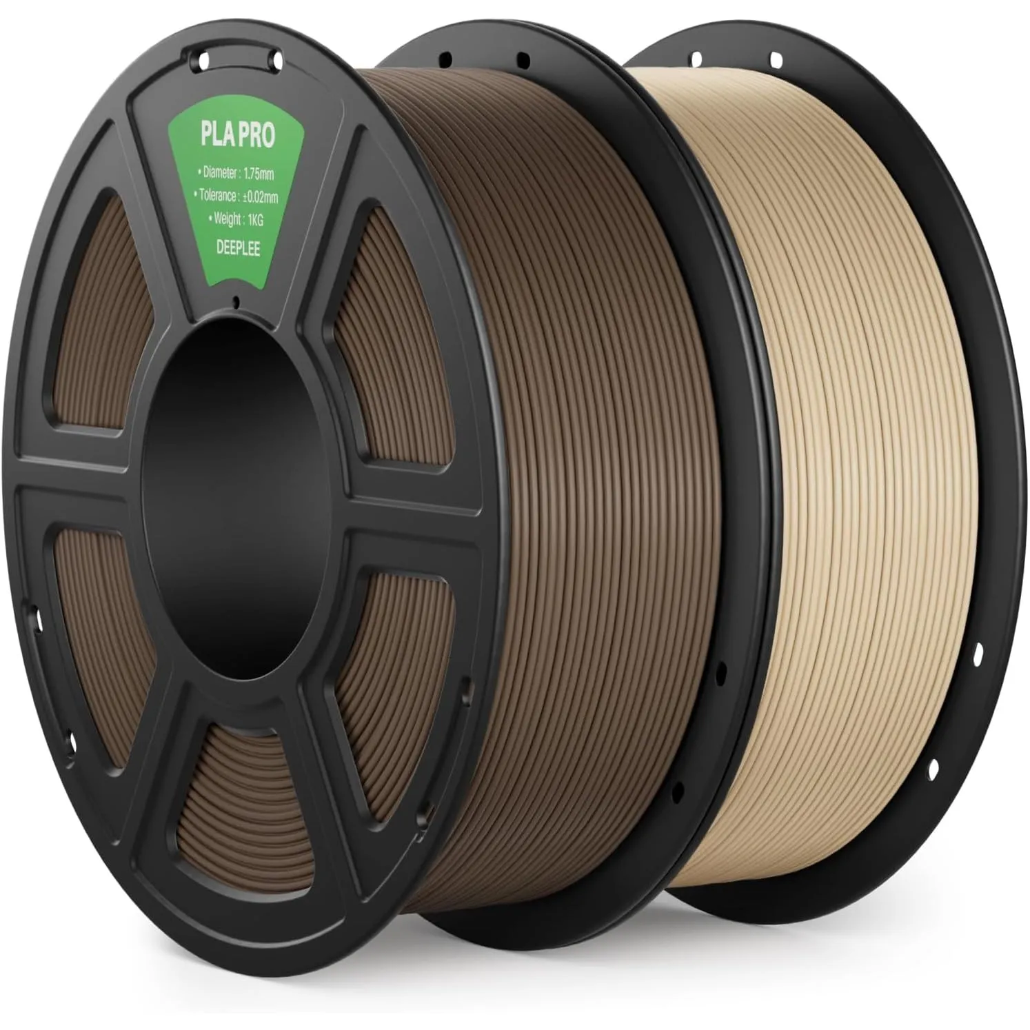 DEEPLEE PLA PRO Filament 1.75mm 2KG Beige/Braun | Stärkere Zähigkeit 3D Drucker Filament, Maßgenauigkeit ±0.02 mm, Saub…