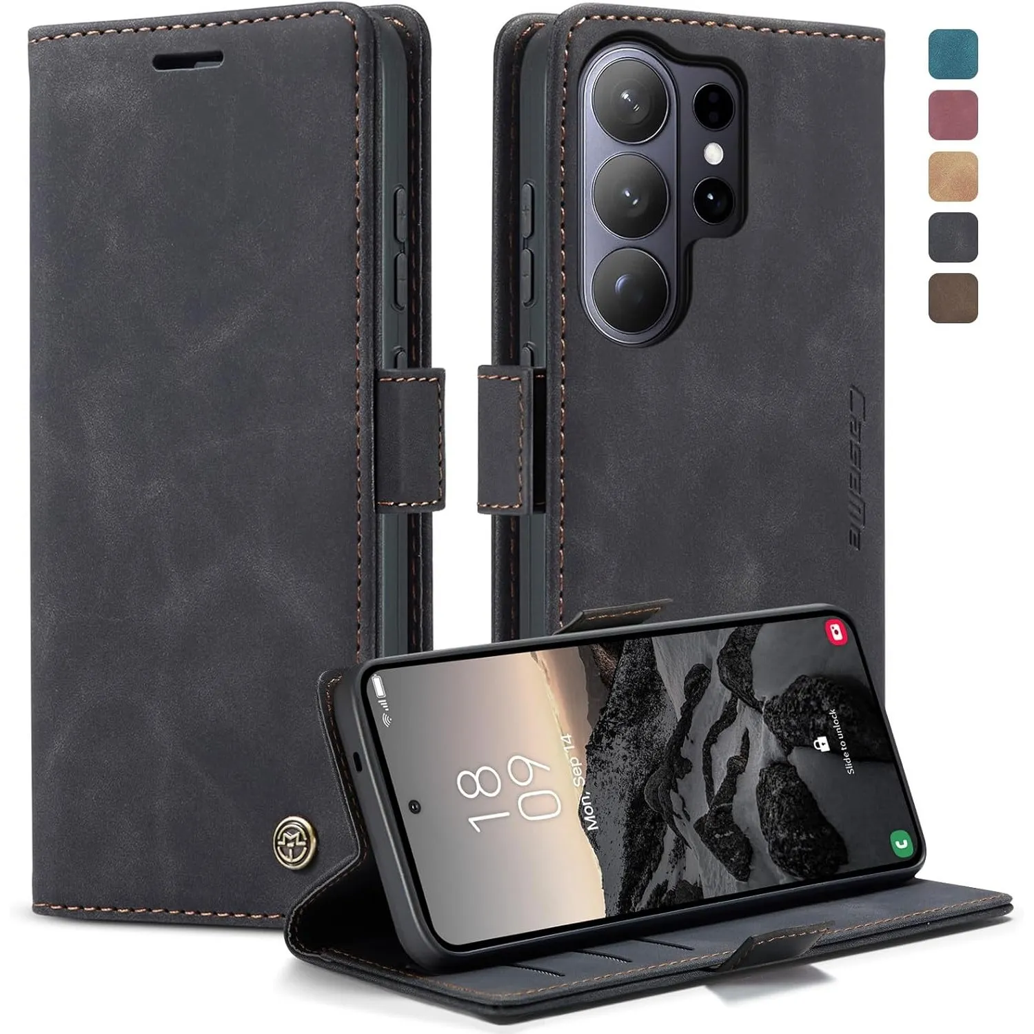 KZB Handyhülle für Samsung Galaxy S26 Ultra 5G Hülle Premium Leder Klappbar Tasche Flip Case Magnet Kartenfach Standfun…