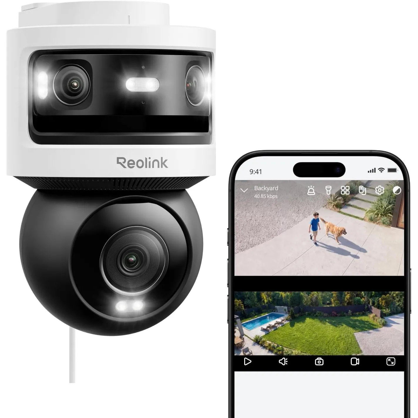 Reolink OMVI 3i WiFi, WLAN Kamera Outdoor, 10MP+8MP Dreifachobjektiv