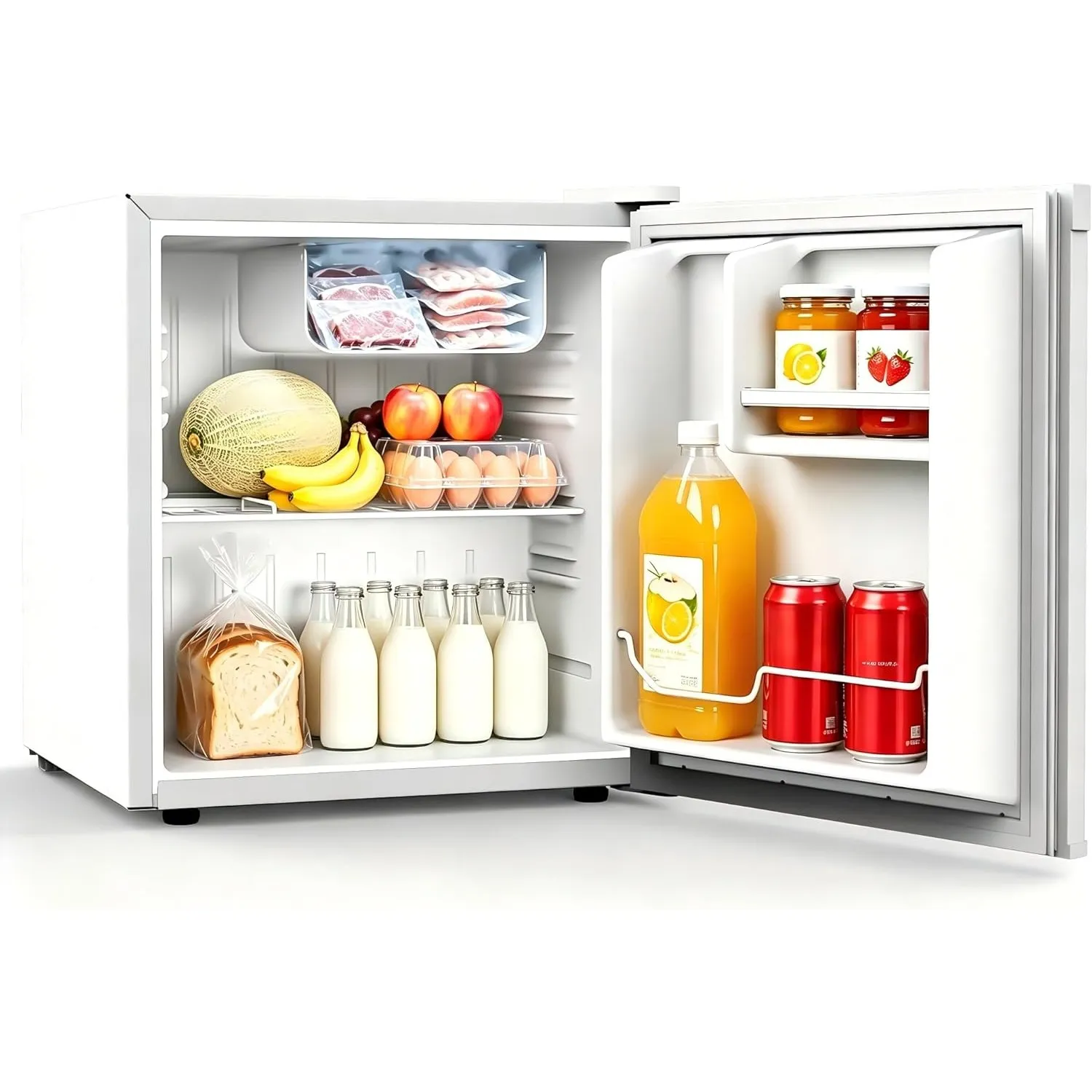 WELLENT 46L Mini Kühlschrank - kühlschrank klein ohne Gefrierfach, Umkehrbarer Tür, 7-Stufiges Thermostat, Leiser Betri…