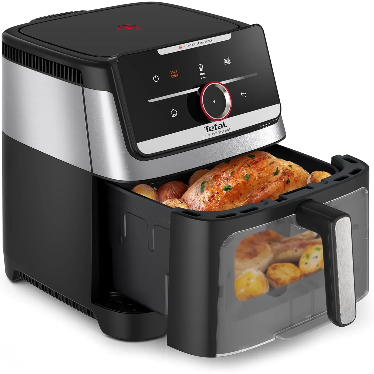Tefal Easy Fry Silence Heißluftfritteuse, 7 L Fassungsvermögen, Silent-Technologie, Smart Assist System, bis zu 8 Porti…