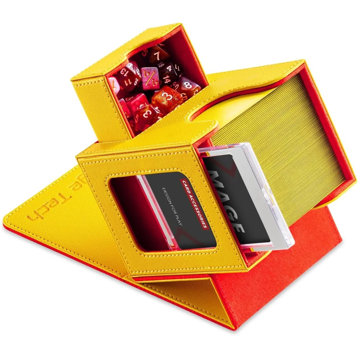 Mage Tech Card Deck Box für MTG Commander - Patentiertes Design, Commander Display, passend für 100 Doppelarmkarten, 35…