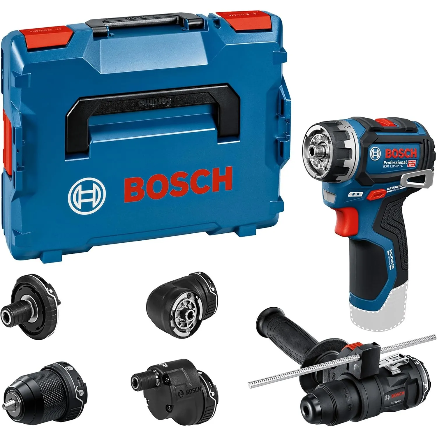Bosch PRO 12V System Cordless Drill Driver GSR12V-32FC (incl. GFA 12-M 12-X 12-E 12-W 12-H, Aux. Handle, Depth Gauge, L…
