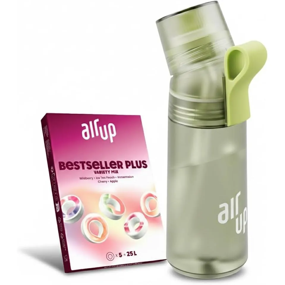 air up Flasche Twist Pro Starter Set Original, inkl Pods in 5 Geschmacksrichtungen I 600ml Trinkflasche mit Geschmack, …