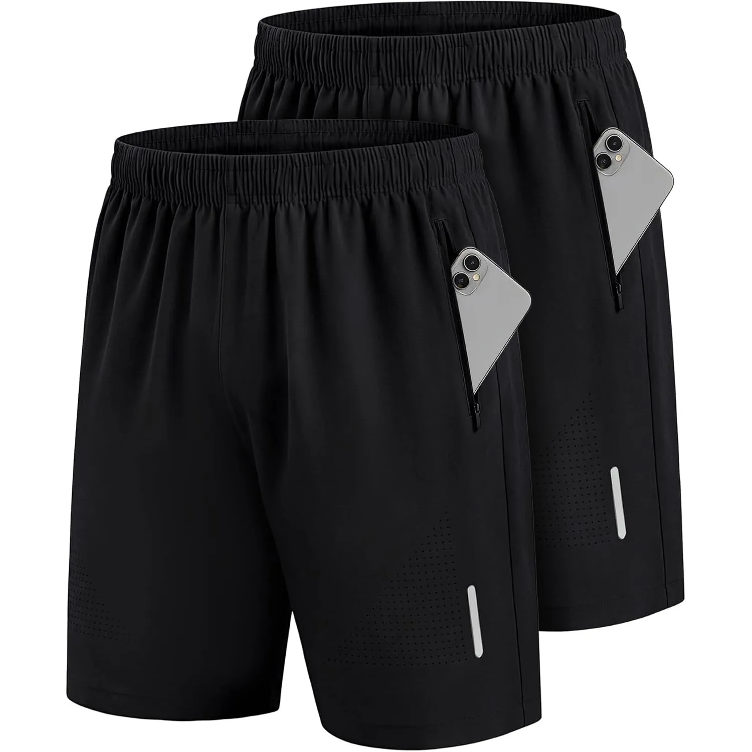 UUMIAER Sporthose Herren Kurz Schnell Trocknend mit Reisverschlusstaschen Sport Shorts Kurze Hosen Geeignet für Verschi…