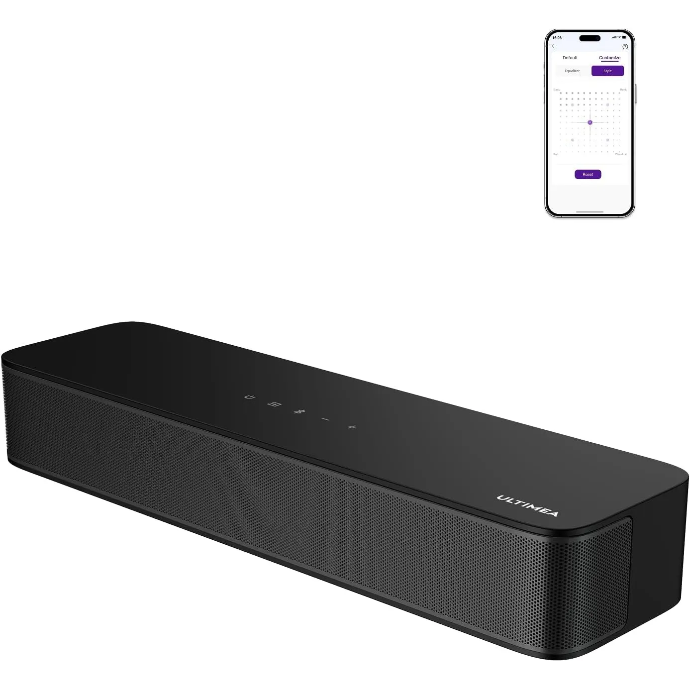 ULTIMEA 2.1 Soundbar für TV Geräte mit integriertem Subwoofer, APP-Steuerung, 132W All-in-One PC Soundbar für Gaming, T…