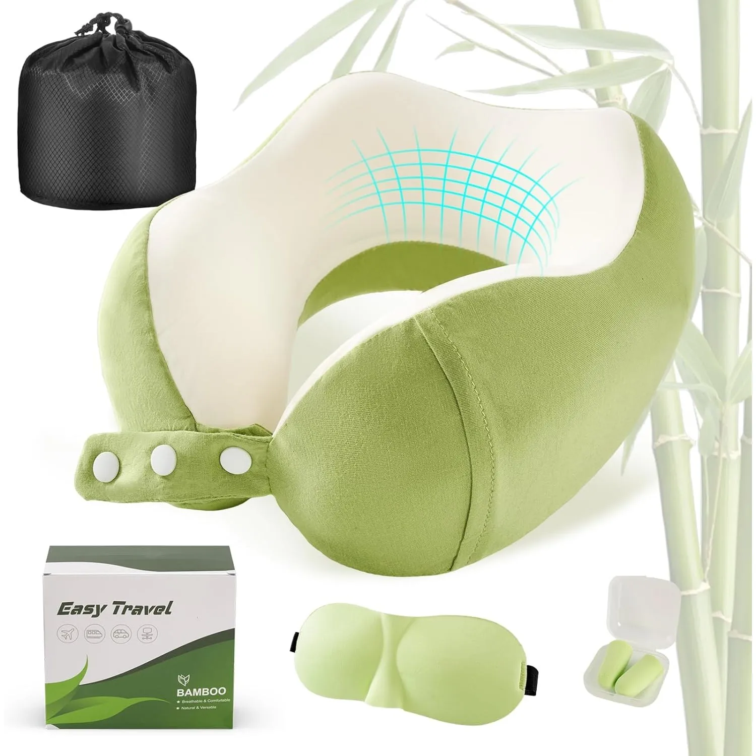 Cirorld Nackenkissen Flugzeug, Nackenhörnchen Erwachsene, Reisekissen Memory Foam, Verstellbares Kompaktes Nackenkissen…