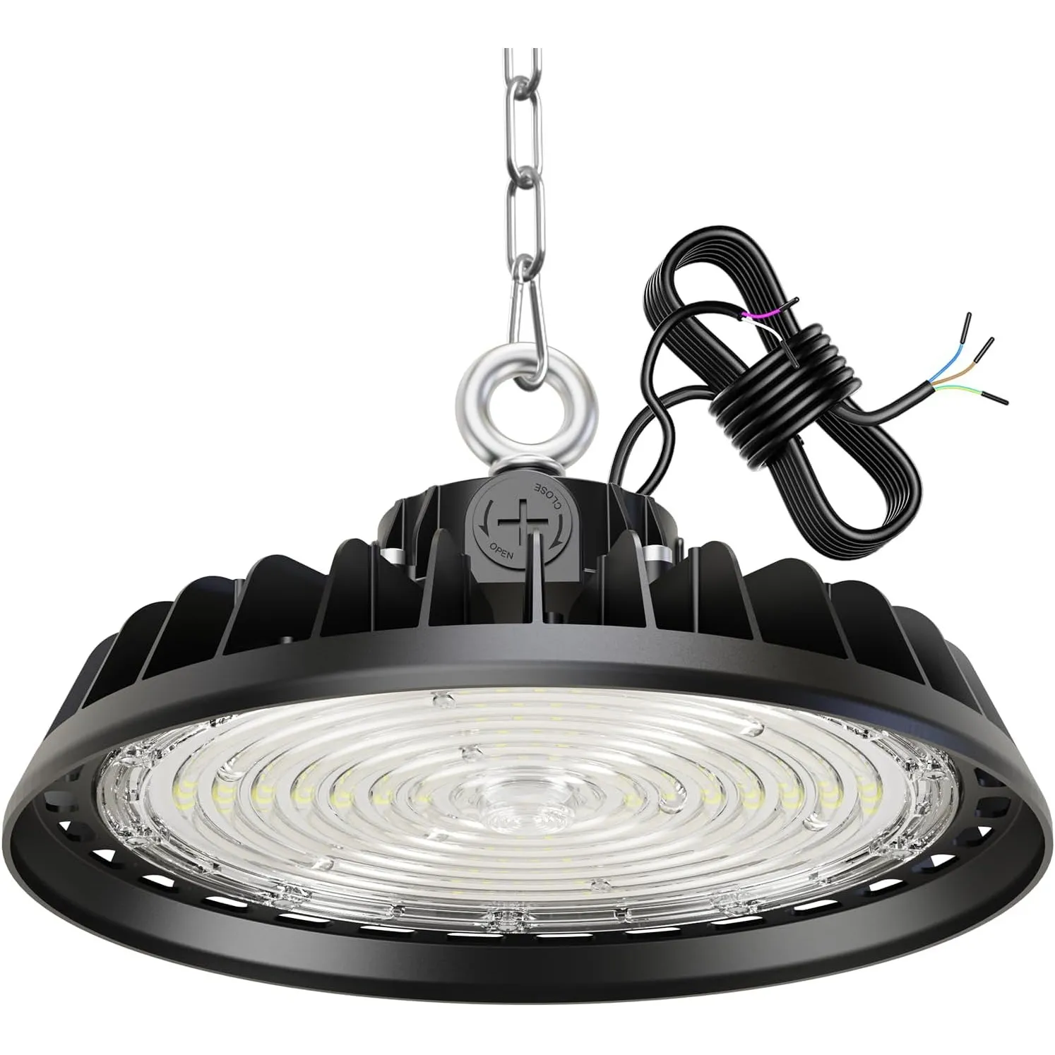 200W UFO LED High Bay Lampe Werkstattlampe 0-10V Dimmbare 4000K IP65