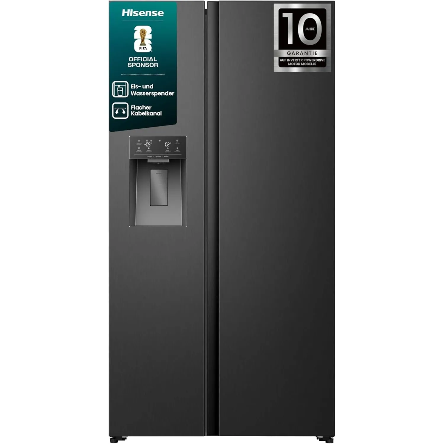 Hisense RS5P528STFE Side-by-Side mit Eis-, Crushed- und Wasserspender/ 528L/ Wassertank/ConnectLife/Supercool/Big Box/F…