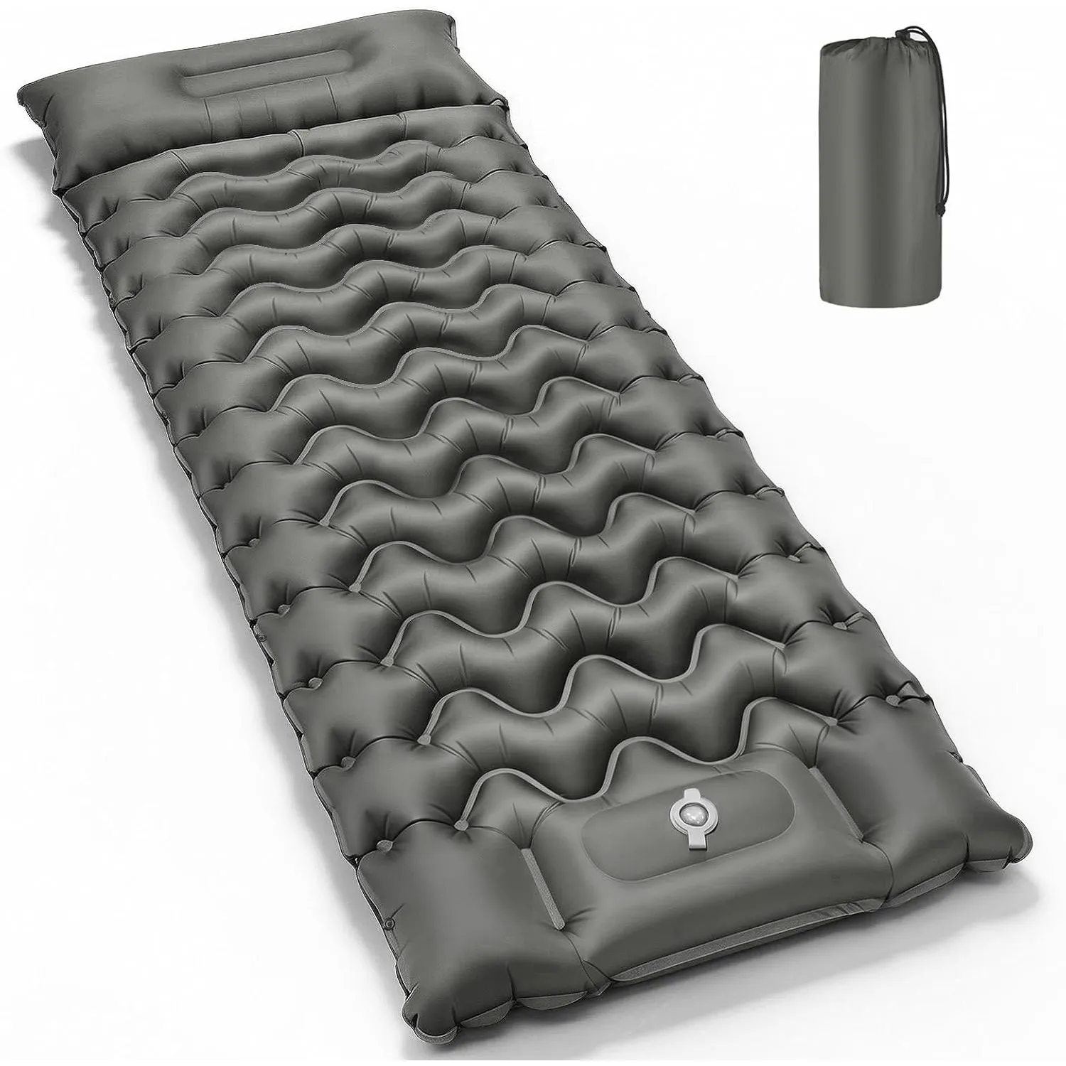 PHYSEN Camping Isomatte mit Aufblasbare & 360° Riemen – Wasserdicht Fußpumpe Luftmatratze für Outdoor, Strand, Auto & W…