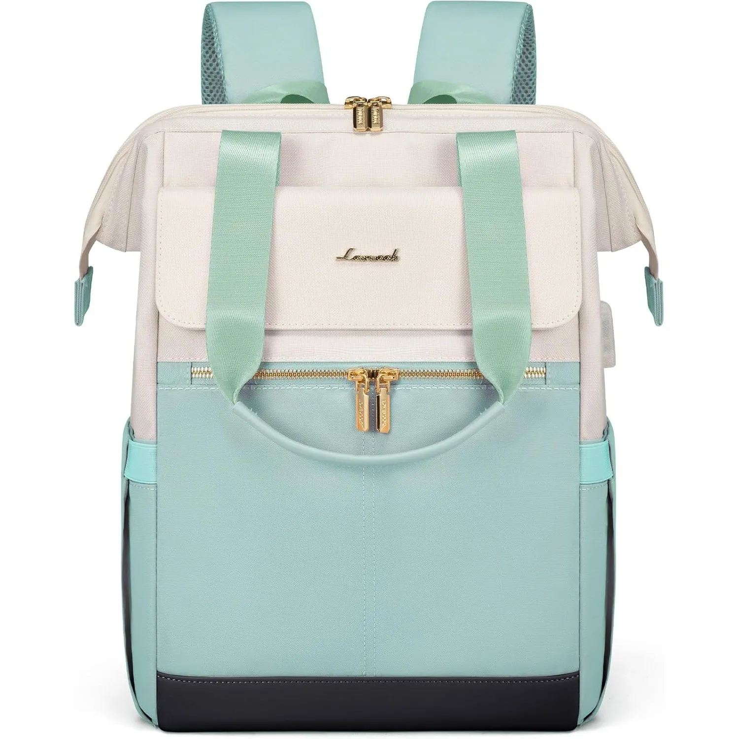 LOVEVOOK Rucksack Minzgrün, Moderner Laptop Schulrucksack, Schultasche Teenager Backpack Women Elegant Tagesrucksäcke H…
