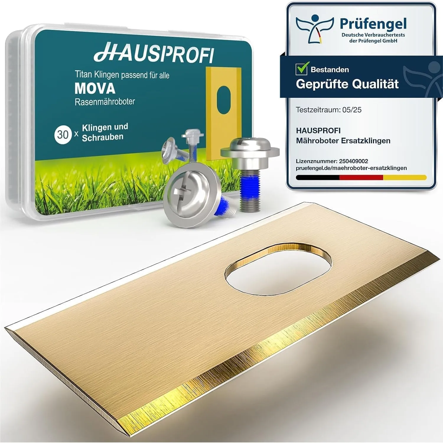 HAUSPROFI 30x Titan Ersatzmesser Ersatzklingen für MOVA Aero (600/1000/1200/1800), LiDAX Ultra, NAVAX & ViAX Serie Mähr…