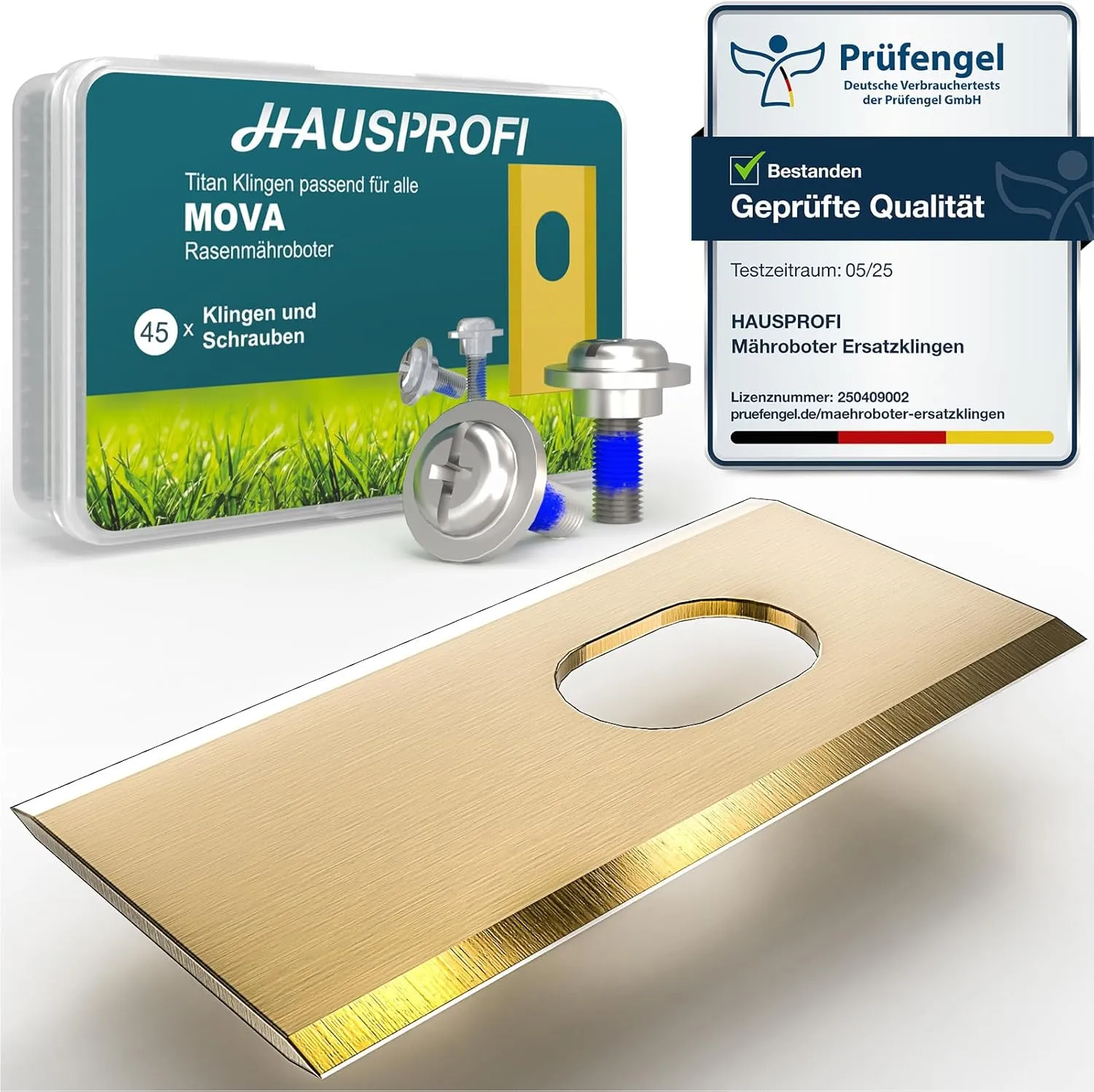 HAUSPROFI 45x Titan Ersatzmesser Ersatzklingen für MOVA 600, 600 Kit, 1000，LiDAX Ultra & NAVAX AWD Mähroboter, DIN EN 5…