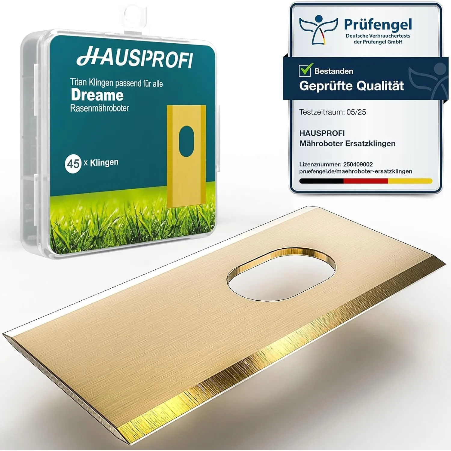 HAUSPROFI 45x Titan Ersatzmesser Ersatzklingen für Dreame A1 / A2 / A1 Pro/Ultra & M1 / M2 Mähroboter, Extra Scharf & L…