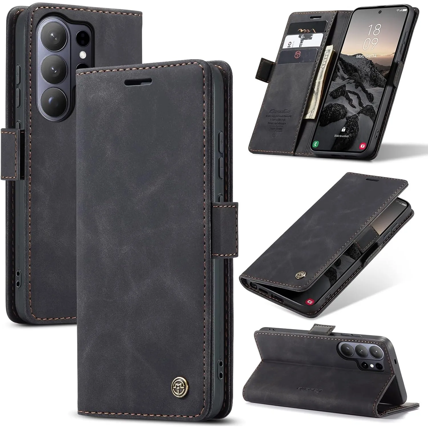 Handyhülle für Samsung Galaxy S26 Ultra 5G Hülle Premium Lederhülle Flip Case Magnet Tascher Kartenfach Standfunktion K…