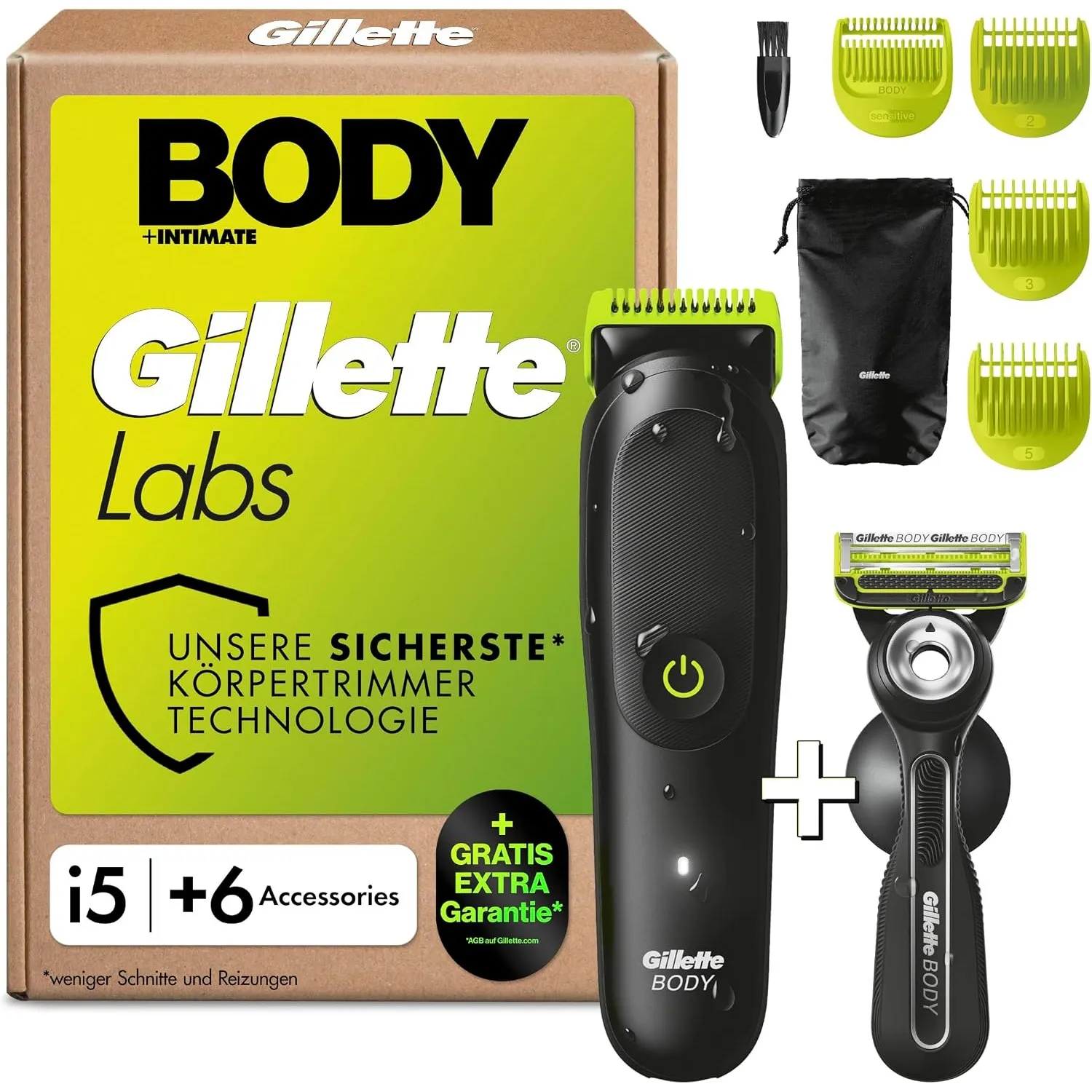 GilletteLabs Body + Intimate, i5 Körpertrimmer und Rasierer