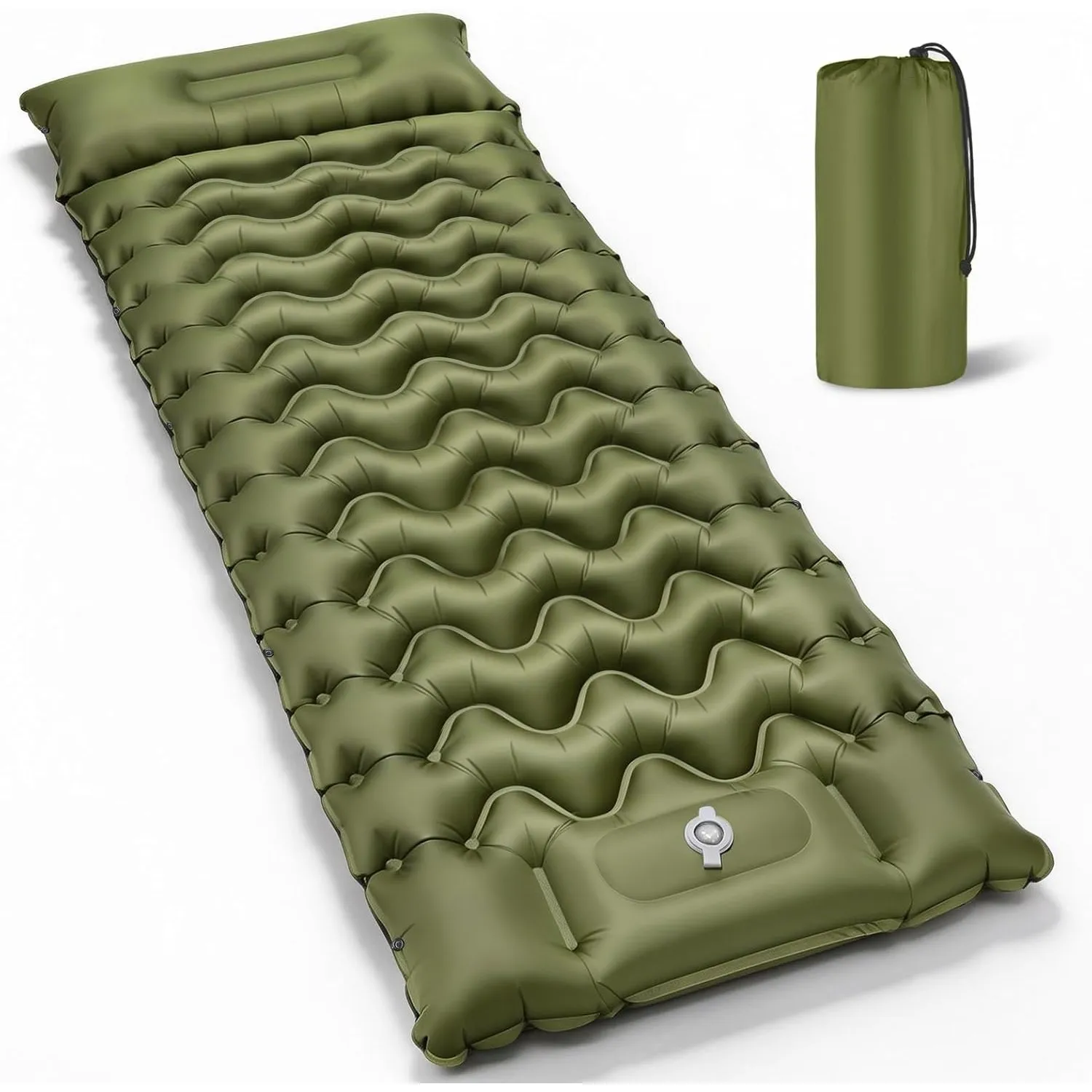 PHYSEN Camping Isomatte mit Aufblasbare & 360° Riemen – Wasserdicht Fußpumpe Luftmatratze für Outdoor, Strand, Auto & W…