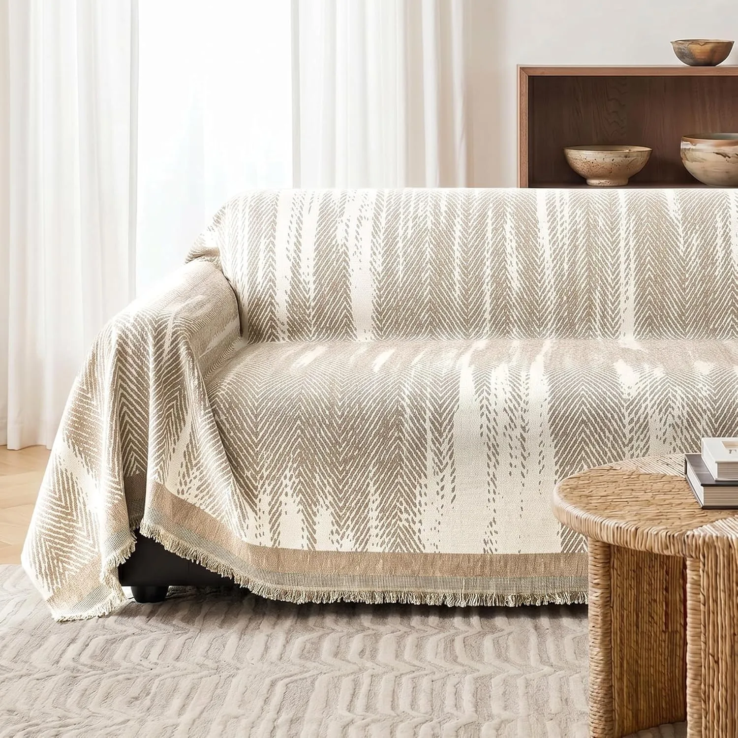 MYSKY HOME Sofaüberzug aus Chenille, Sofaabdeckung für Couch und Sofa