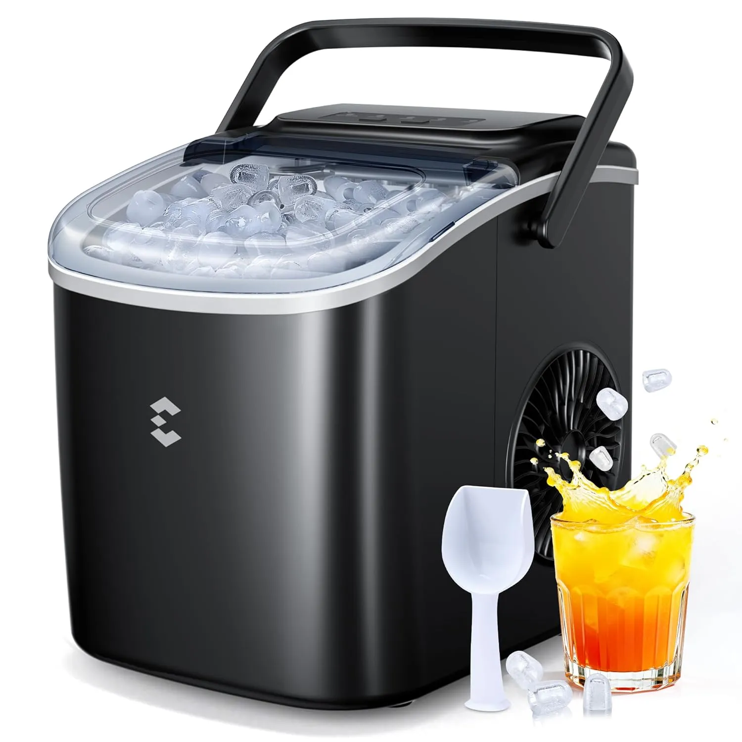 EASYERA Small Ice Cube Machine, Portable and Compact, 12 kg/24 H, Ice Cubes in 6 Minutes, 2 Ice Cube Sizes, Self-Cleani…