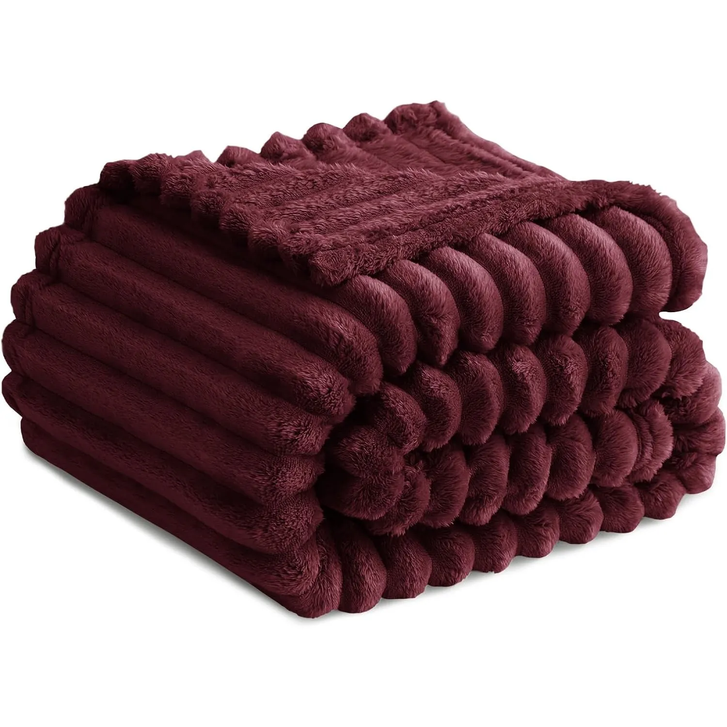 RUIKASI Kuscheldecke Flauschig Decke Weinrot - 150x200cm Fleecedecke Sofadecke Couchdecke für Wohnzimmer Deko Tagesdeck…