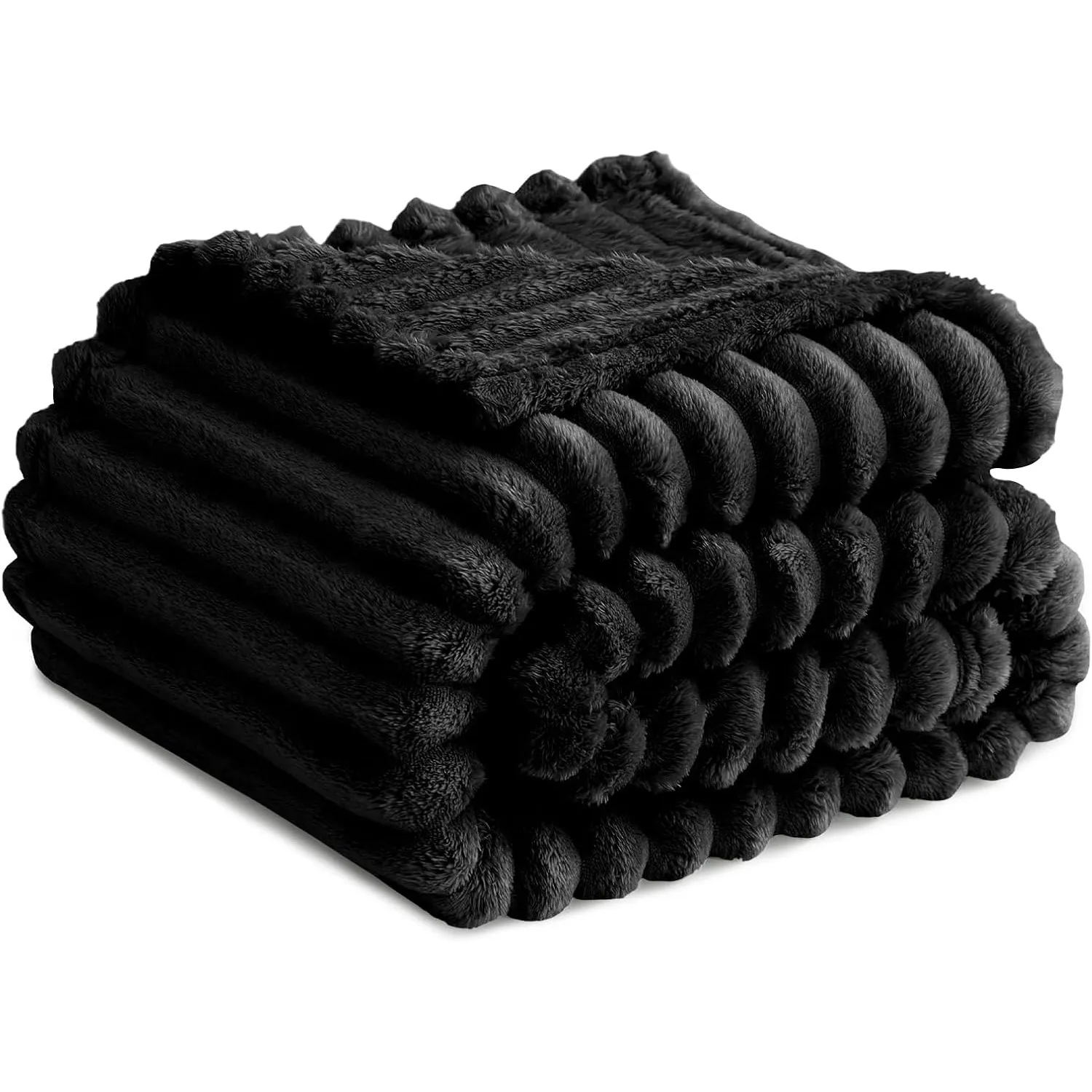 RUIKASI Kuscheldecke Flauschig Decke Schwarz - 150x200cm Fleecedecke Sofadecke Couchdecke für Wohnzimmer Deko Tagesdeck…