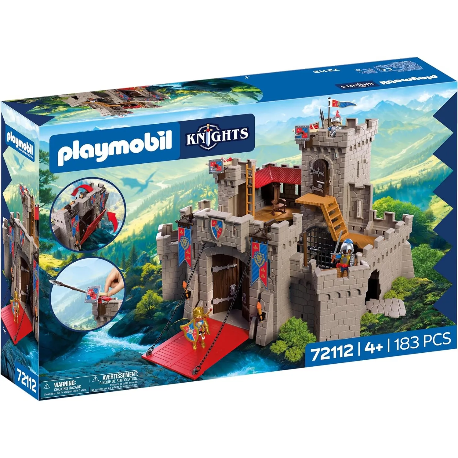 PLAYMOBIL | Knights | Große Löwenritterburg | XXL Ritterburg mit Zugbrücke, Geschützen und Falltür | Ritterburg Spielze…