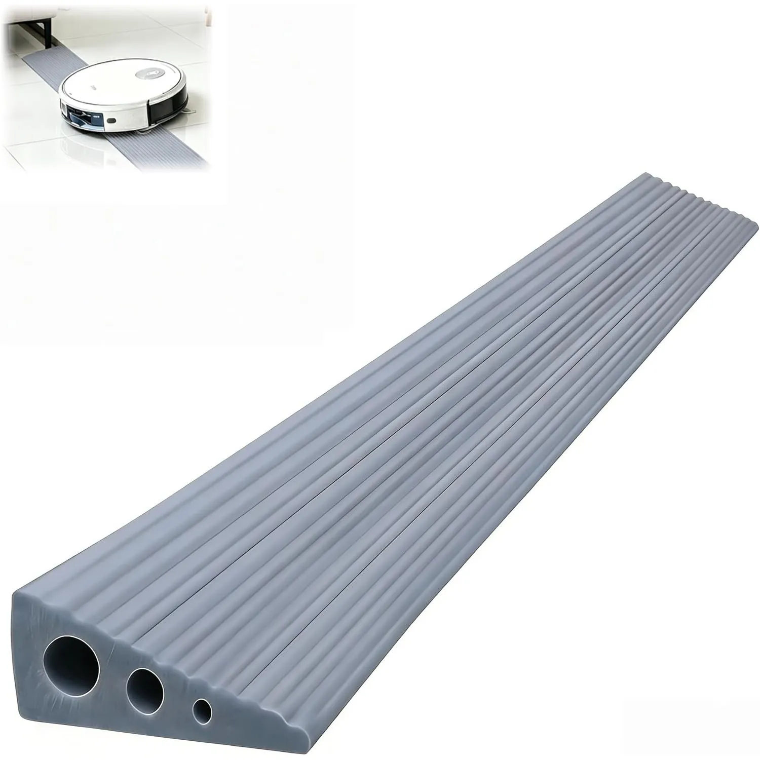 CUTIS Türschwellenrampe, 90x6x2 cm, Rampe Saugroboter, Rampe Türschwellefür, Geeignet für Saugroboter, Kinderwagen, Rol…