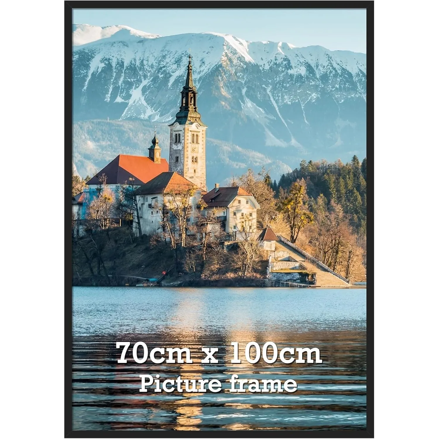 Bilderrahmen 70x100 cm 1 Stück schwarzer Fotorahmen, geeignet für 100x70 cm Fotos, Poster und Kunstwerke, passend zur W…
